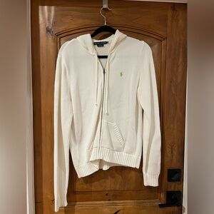 White Ralph Lauren zipper hoodie size XL